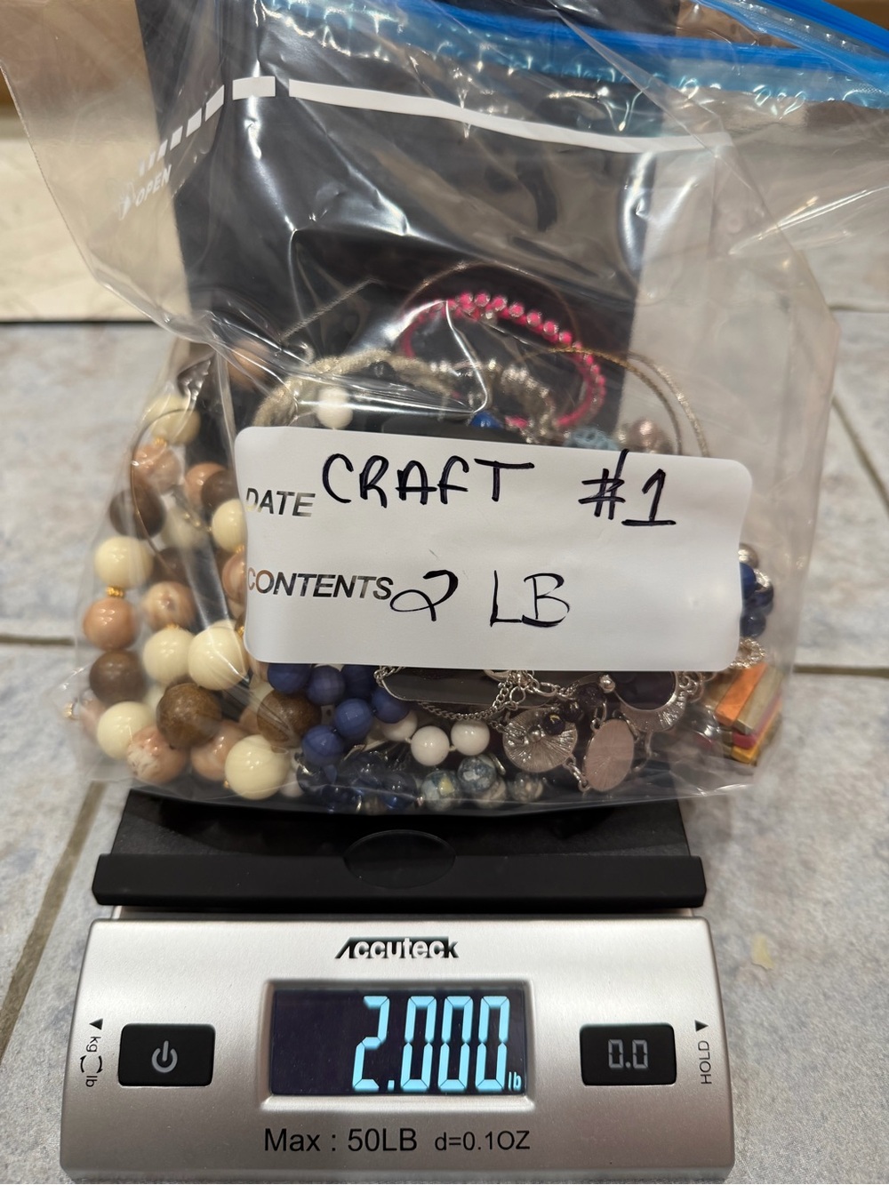 2 lb Craft Jewelry Mixed Lot Some wearable Bracelet Earrings Chain